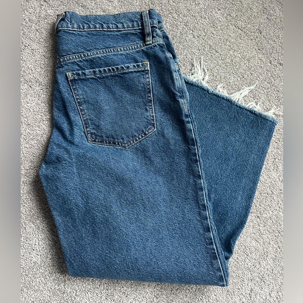 We The Free by Free People Cropped Jeans frayed bottom sz.29 x 25 buttonfly